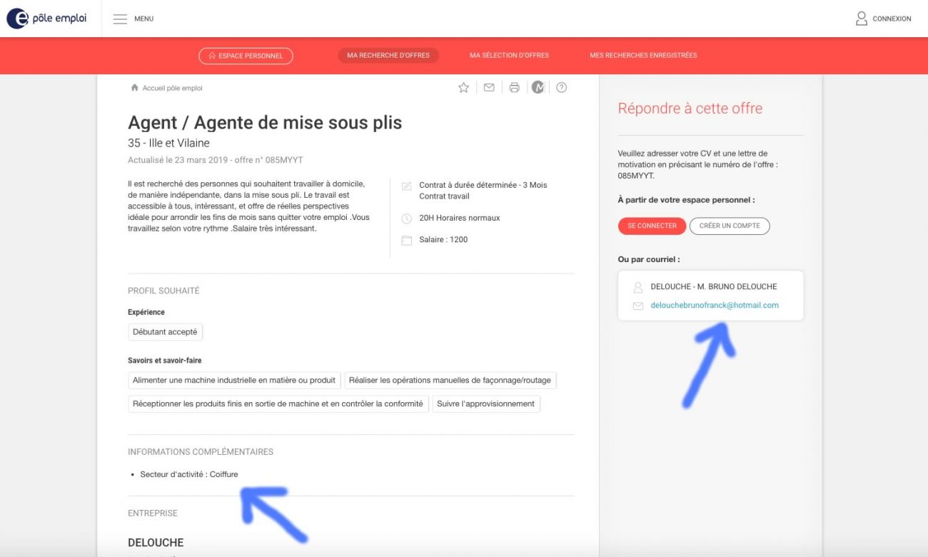 Les arnaques des fausses annonces publiées sur Pôle Emploi